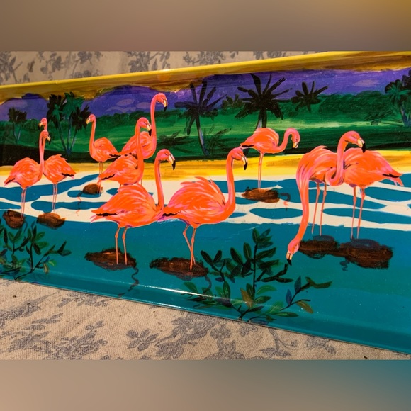VTG 15" Long Flamingo Tray Platter - Picture 3 of 9